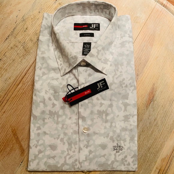 NWT J Ferrar white camo slim shirt - Picture 3 of 4